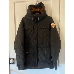 Burton women's medium black primaloft puffy ski snowboard jacket winter hooded